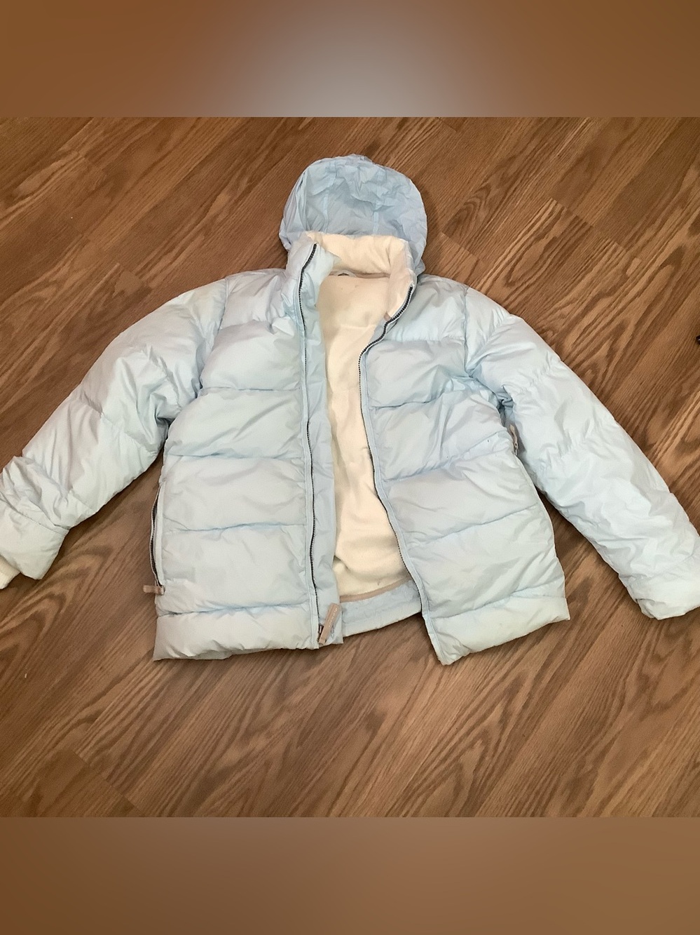 Vintage Y2K Old Navy Women’s Size M Jacket Down Fill Sherpa Lined Full Zip Flaws
